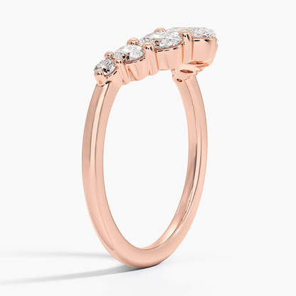 0.65CTW Seven Lab Grown Diamonds Sterling Silver Wedding Band