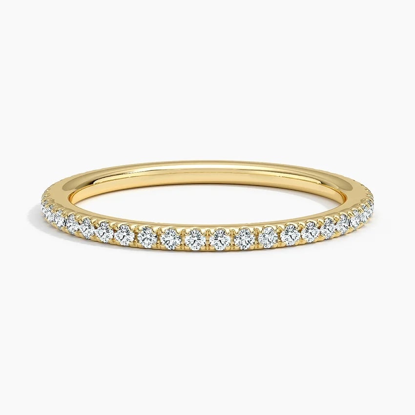 0.24 CTW Round Lab Grown Diamond Minimalist Wedding Band in 14k Gold