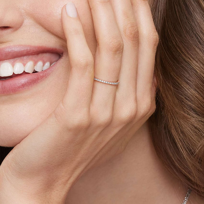 0.24 CTW Round Lab Grown Diamond Minimalist Wedding Band in 14k Gold