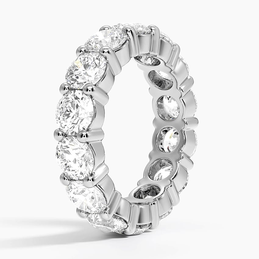 White Gold Round Cut Lab Grown Diamond Wedding Band For Women