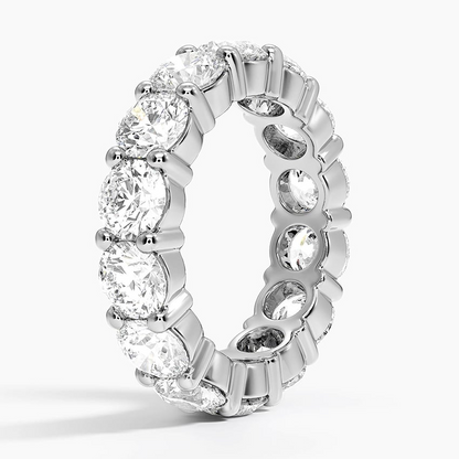 White Gold Round Cut Lab Grown Diamond Wedding Band For Women