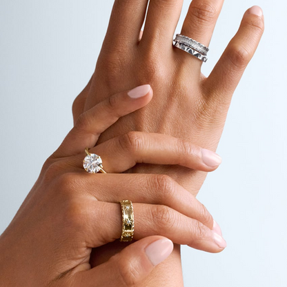 0.64CTW 14K Yellow Gold lab Grown Diamond Trendy Wedding Band