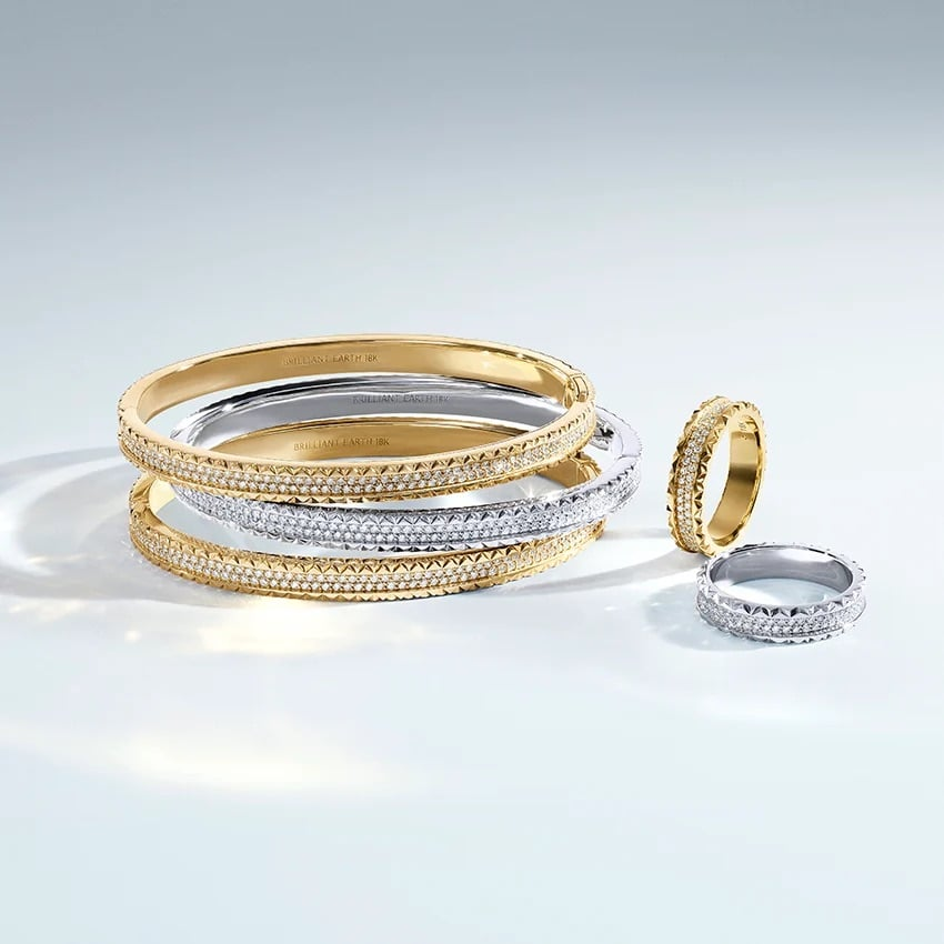 0.64CTW 14K Yellow Gold lab Grown Diamond Trendy Wedding Band