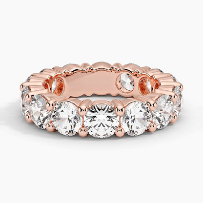 White Gold Round Cut Lab Grown Diamond Wedding Band For Women