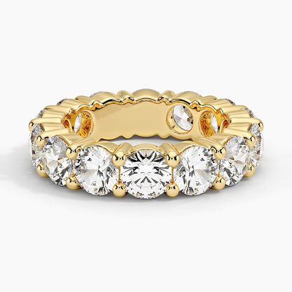 White Gold Round Cut Lab Grown Diamond Wedding Band For Women