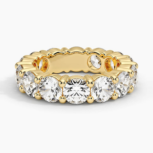 White Gold Round Cut Lab Grown Diamond Wedding Band For Women