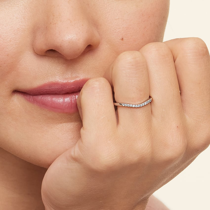 0.09CTW Solid Yellow Gold Lab Grown Diamond Simple Wedding Band