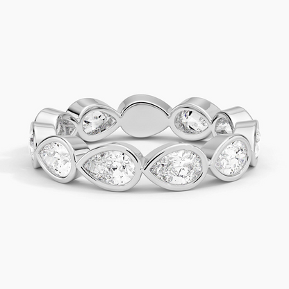 East-West Pear Bezel Eternity Lab Grown Diamond Band