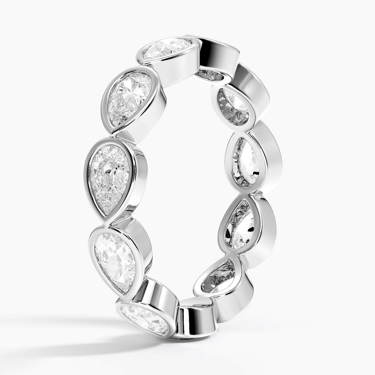 East-West Pear Bezel Eternity Lab Grown Diamond Band