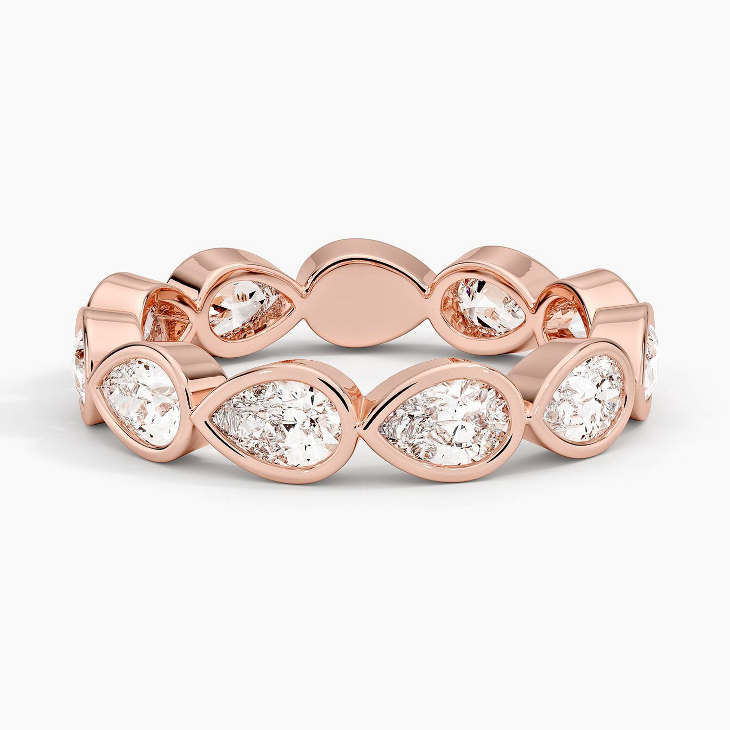 East-West Pear Bezel Eternity Lab Grown Diamond Band