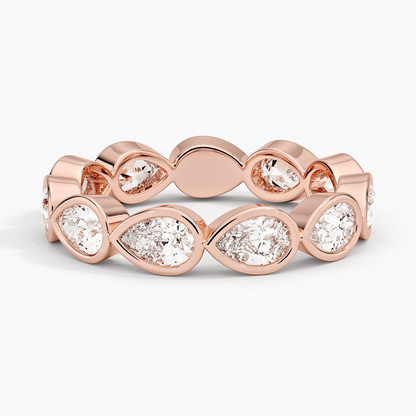 East-West Pear Bezel Eternity Lab Grown Diamond Band