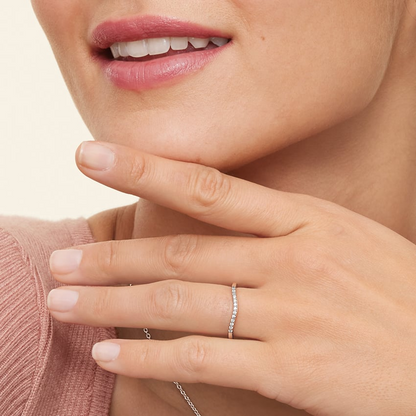 0.09CTW Solid Yellow Gold Lab Grown Diamond Simple Wedding Band