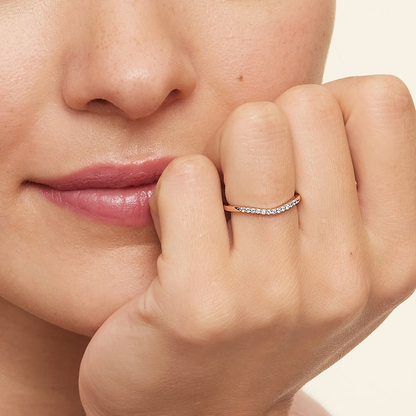 0.09CTW Solid Yellow Gold Lab Grown Diamond Simple Wedding Band