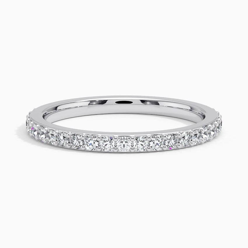14k White Gold Lab Grown Diamond Stacking Matching Bands Fine Jewelry