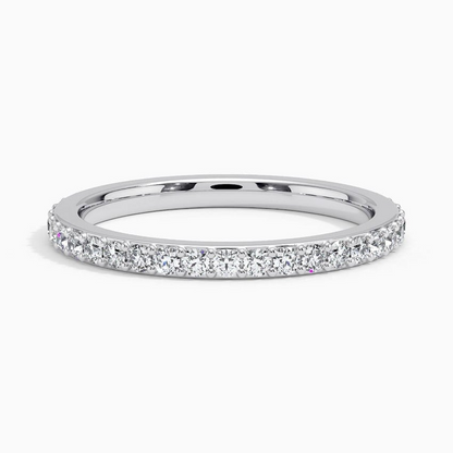 14k White Gold Lab Grown Diamond Stacking Matching Bands Fine Jewelry