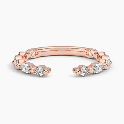 0.16CTW Lab Grown Diamond Open Shank Stackble Wedding Band