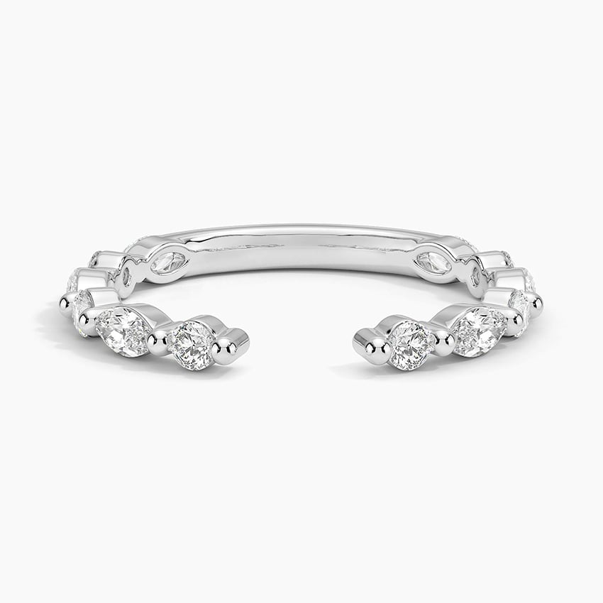 0.16CTW Lab Grown Diamond Open Shank Stackble Wedding Band