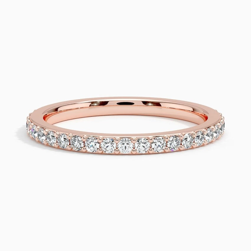 14k White Gold Lab Grown Diamond Stacking Matching Bands Fine Jewelry