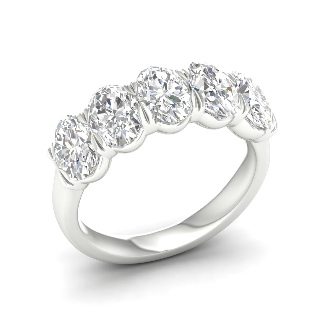 3 CTW Oval Five Stone Lab Grown Diamond Anniversary Band