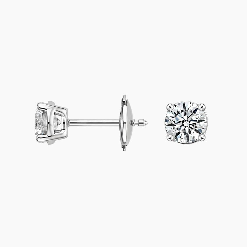 Perfect 4 Prong 1 CTW Diamond Stud Earrings