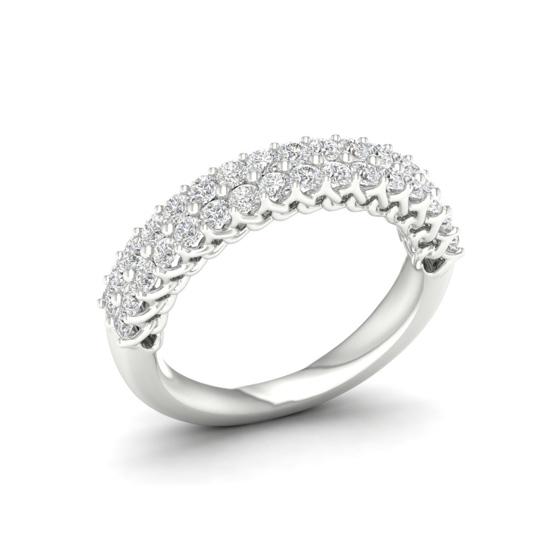 1 CTW Entwine Double Row 18KT Gold Lab Grown Diamond Wedding Band