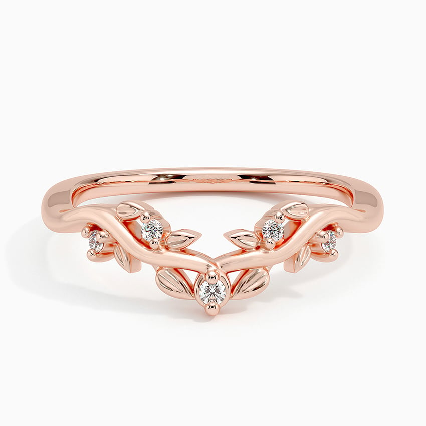 0.04CTW Round Lab Grown Diamonds White Gold Curved Band