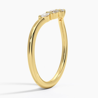 0.06CTW Round & Pear Cut Lab Grown Diamond Chevron Wedding Band