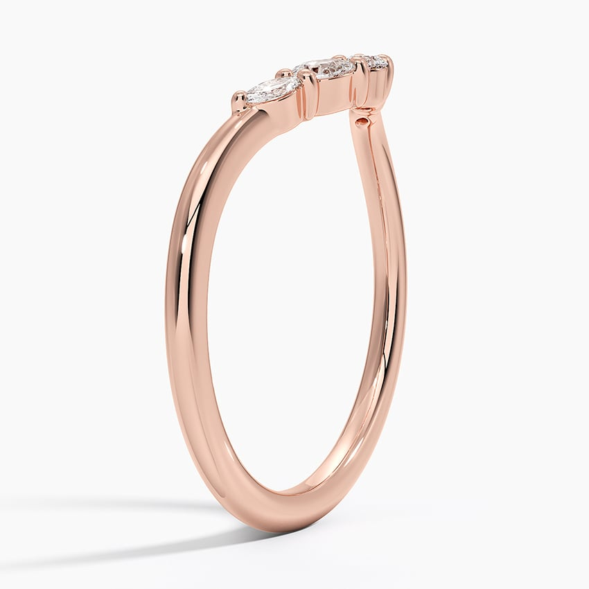 0.06CTW Round & Pear Cut Lab Grown Diamond Chevron Wedding Band