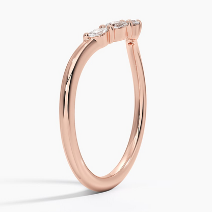 0.06CTW Round & Pear Cut Lab Grown Diamond Chevron Wedding Band