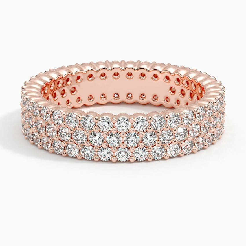 1.86CTW Round Lab Grown Diamond Full Eternity 18k Gold Bands