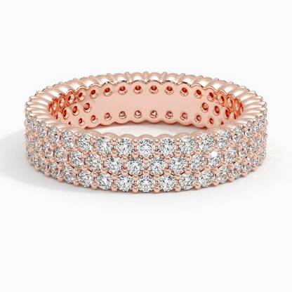 1.86CTW Round Lab Grown Diamond Full Eternity 18k Gold Bands