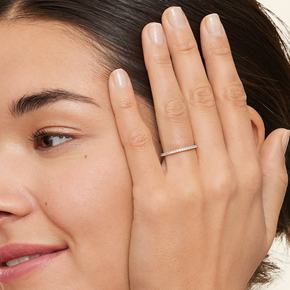 0.37CTW Full Eternity Pav Lab Grown Diamond Simple Wedding Band