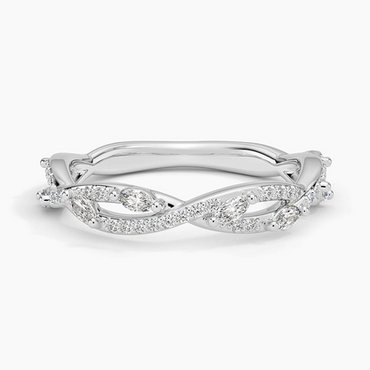 0.15CTW Lab Grown Diamond Twisted Unique Wedding Band