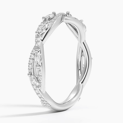 0.15CTW Lab Grown Diamond Twisted Unique Wedding Band