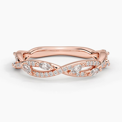 0.15CTW Lab Grown Diamond Twisted Unique Wedding Band