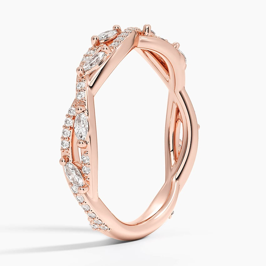 0.15CTW Lab Grown Diamond Twisted Unique Wedding Band