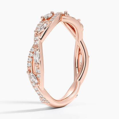 0.15CTW Lab Grown Diamond Twisted Unique Wedding Band