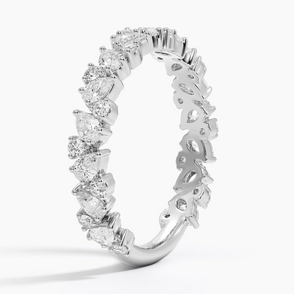 Pear and Round Cut 3/4 Eternity Lab Grown Diamond Band