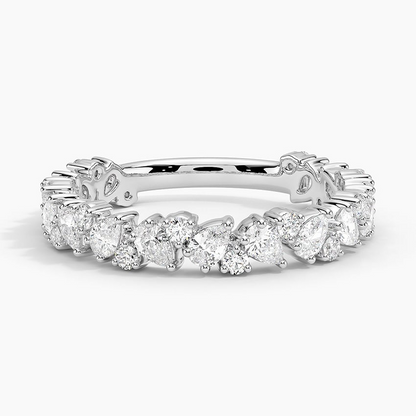 Pear and Round Cut 3/4 Eternity Lab Grown Diamond Band