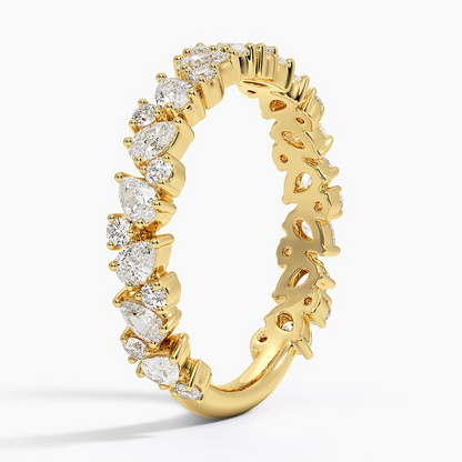 Pear and Round Cut 3/4 Eternity Lab Grown Diamond Band