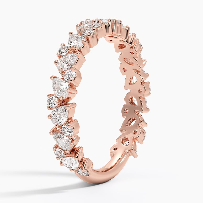 Pear and Round Cut 3/4 Eternity Lab Grown Diamond Band