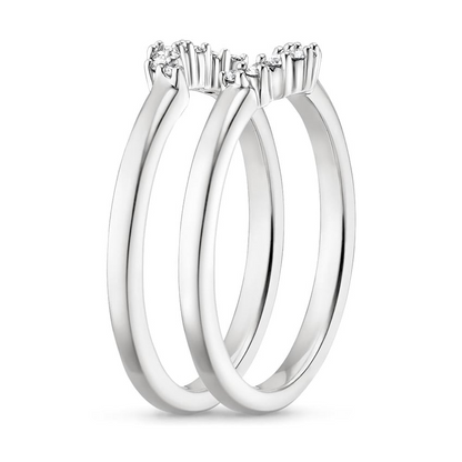 White Gold 0.14CTW Round Cut Lab Grown Diamond Stacked Wedding Rings