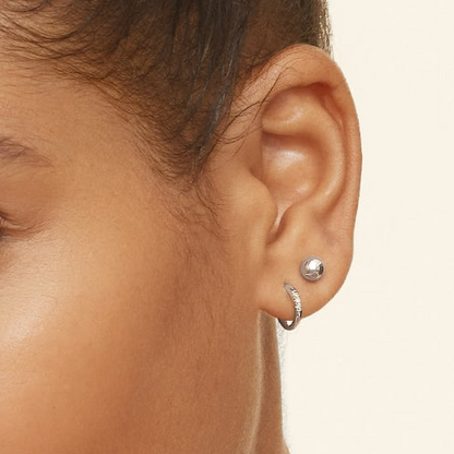 0.04 CT Lab Grown Diamond Huggie Earrings