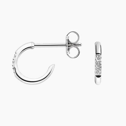 0.04 CT Lab Grown Diamond Huggie Earrings