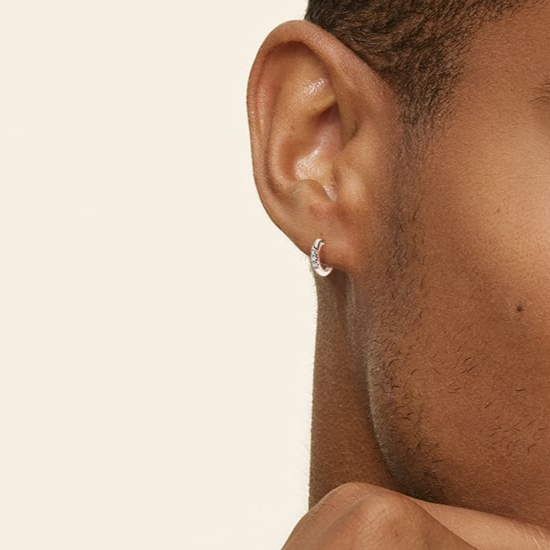 0.04 CT Lab Grown Diamond Huggie Earrings