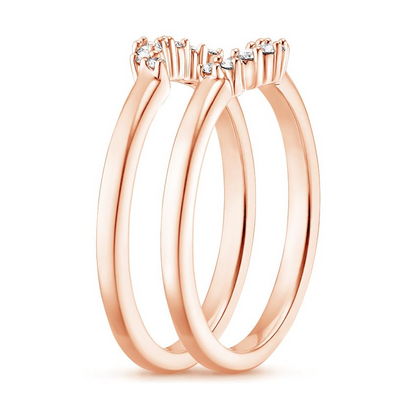 White Gold 0.14CTW Round Cut Lab Grown Diamond Stacked Wedding Rings