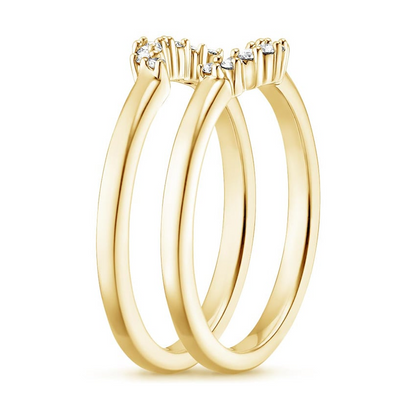 White Gold 0.14CTW Round Cut Lab Grown Diamond Stacked Wedding Rings