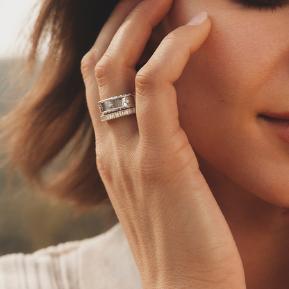 0.07CTW Lab Grown Diamond Full Bezel Set Wedding Band