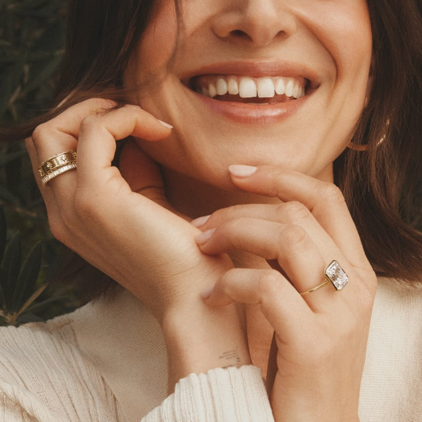 0.07CTW Lab Grown Diamond Full Bezel Set Wedding Band