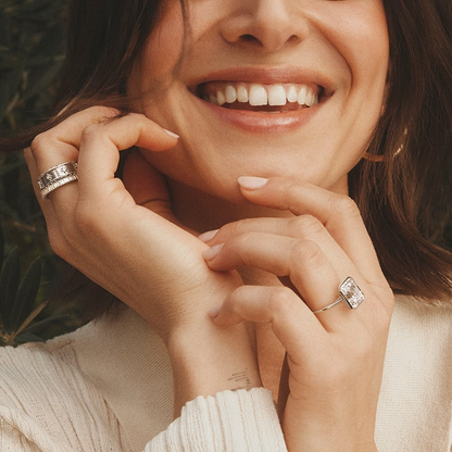 0.07CTW Lab Grown Diamond Full Bezel Set Wedding Band